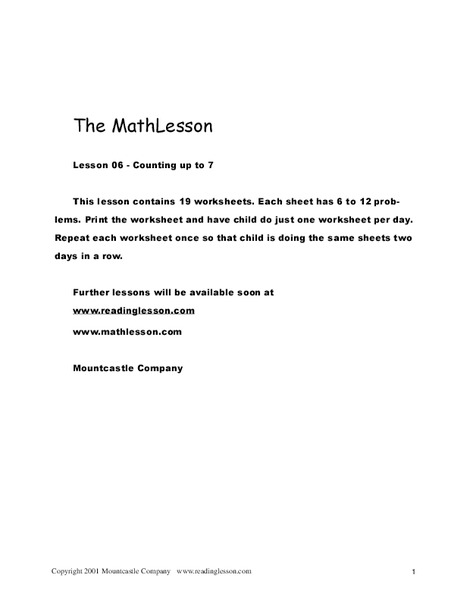 The Math Lesson 6 Worksheet