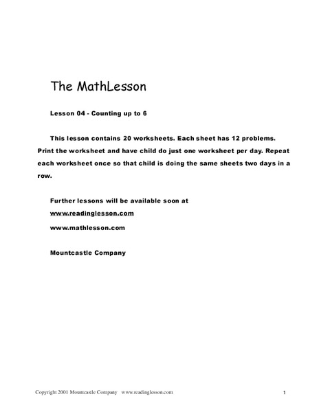 The Math Lesson 4 Worksheet