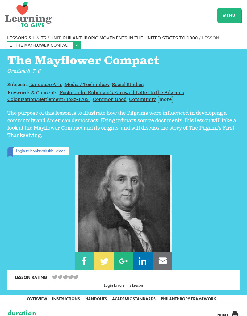 The Mayflower Compact Lesson Plan
