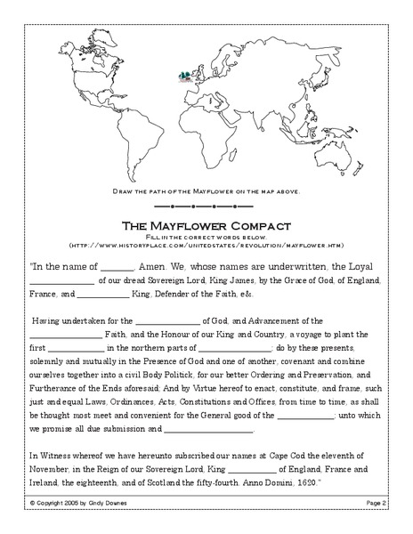 The Mayflower Compact Worksheet