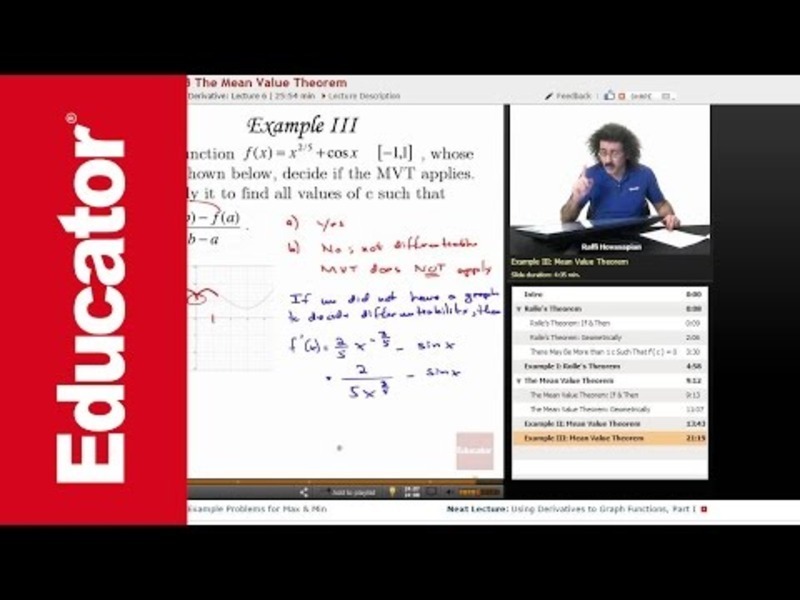 The Mean Value Theorem Instructional Video