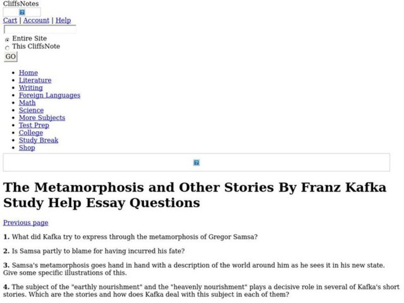 The Metamorphosis and Other Stories by Franz Kafka Interactive