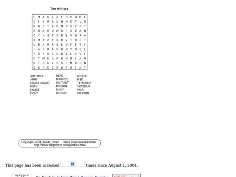 The Military Worksheet