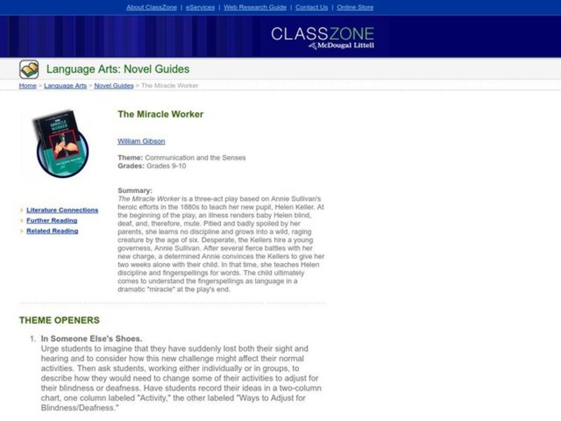 The Miracle Worker Lesson Plan