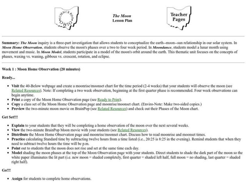 The Moon Lesson Plan