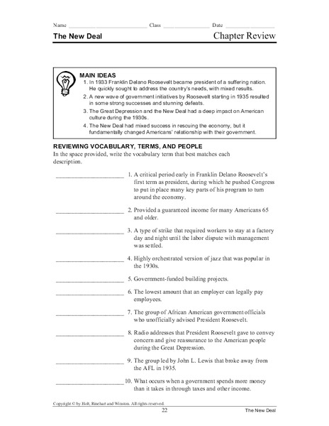 The New Deal Lesson Plan