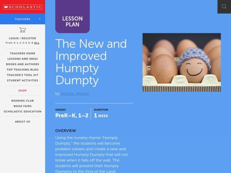 The New and Improved Humpty Dumpty Lesson Plan