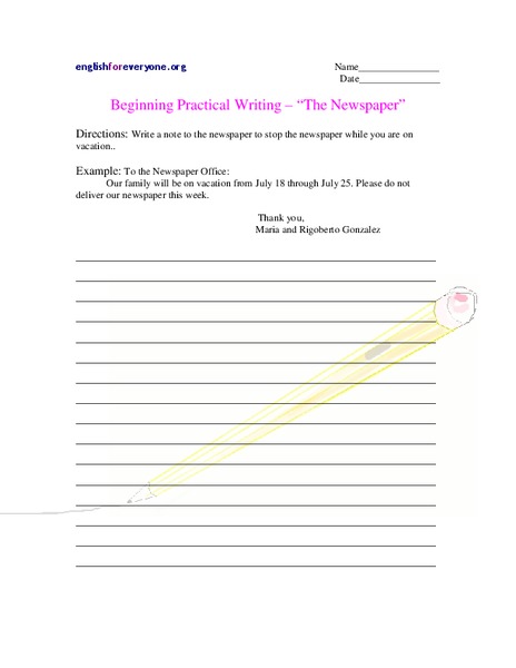 The Newspaper Writing