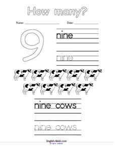 The Number 9 Worksheet