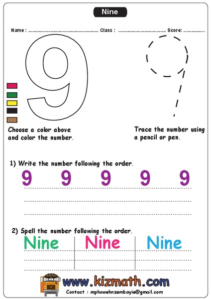 The Number 9 Worksheet