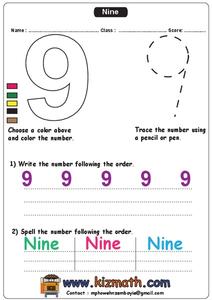 The Number Nine Worksheet