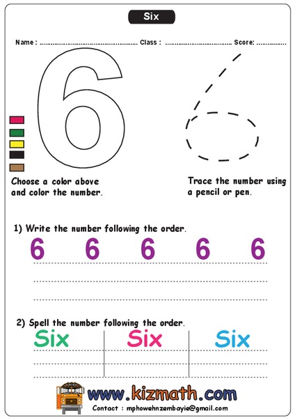 The Number Six Worksheet