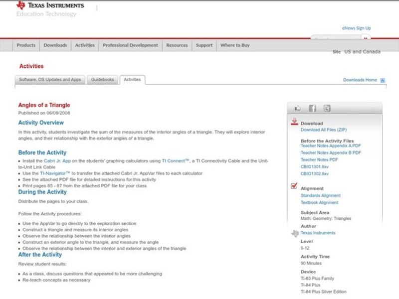 Angles of a Triangle Lesson Plan
