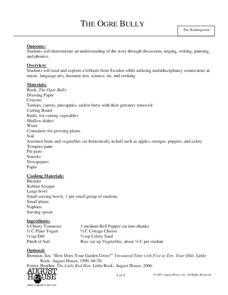 The Ogre Bully Lesson Plan