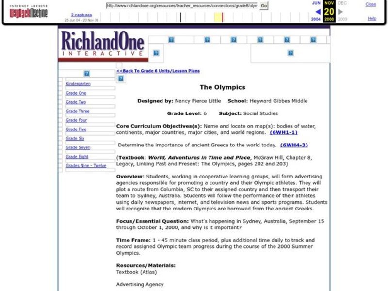 The Olympics Lesson Plan