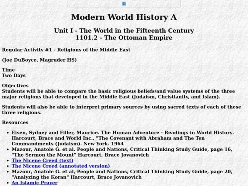 The Ottoman Empire Lesson Plan