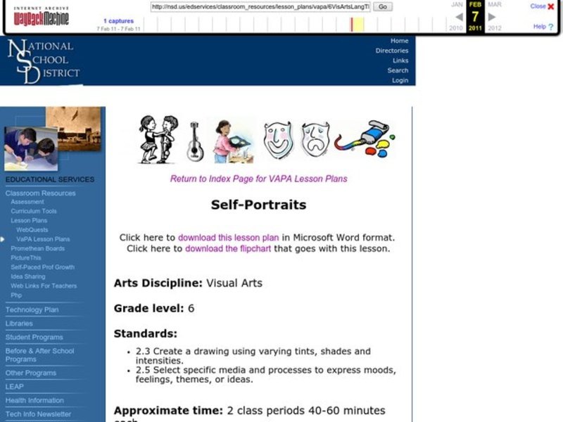 Self-Portraits Lesson Plan