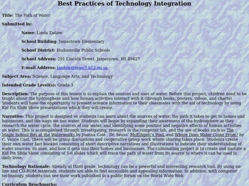 The Path of Water Lesson Plan