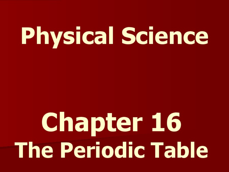 The Periodic Table PPT