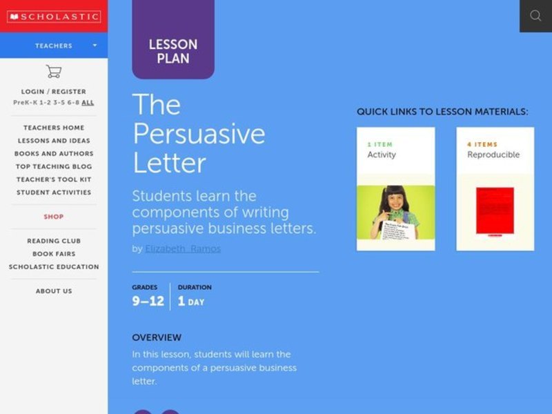 The Persuasive Letter Lesson Plan