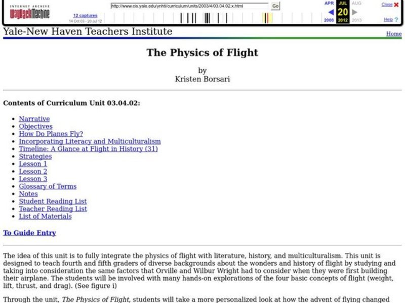 The Physics of Flight Lesson Plan