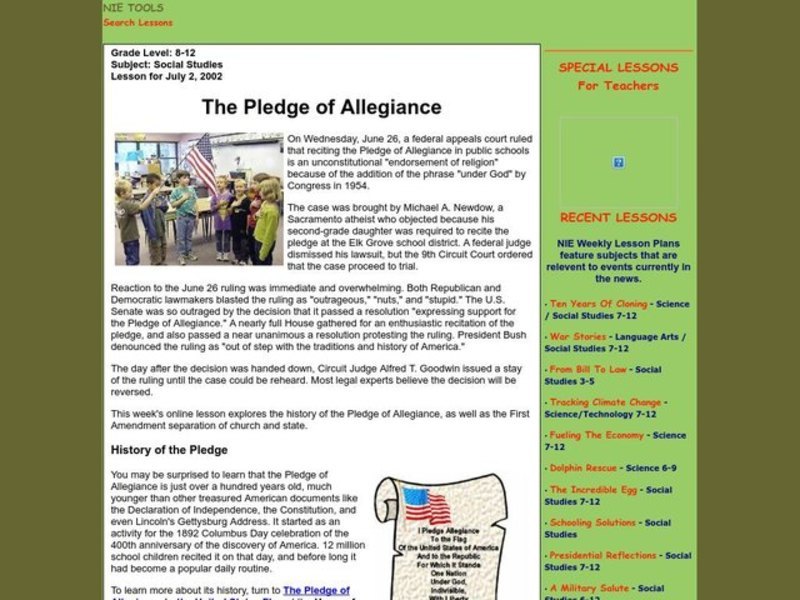 The Pledge of Allegiance Lesson Plan