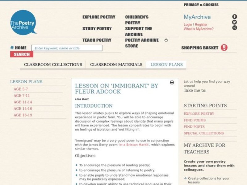 The Poetry Archive Lesson Plan