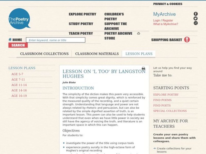The Poetry Archive Lesson Plan
