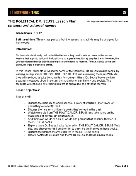 THE POLITICAL DR. SEUSS Lesson Plan