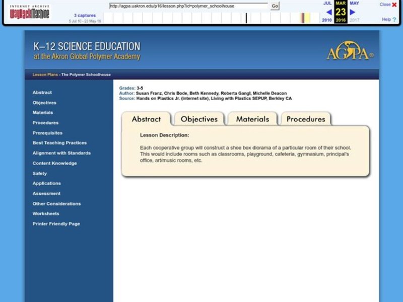 The Polymer Schoolhouse Lesson Plan