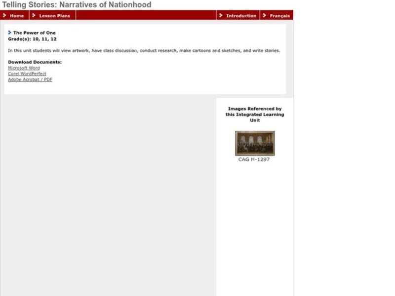 The Power of One Lesson Plan