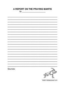 The Praying Mantis Worksheet