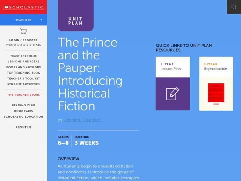 The Prince and the Pauper Lesson Plan