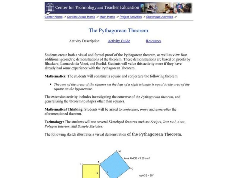 The Pythagorean Theorem Lesson Plan