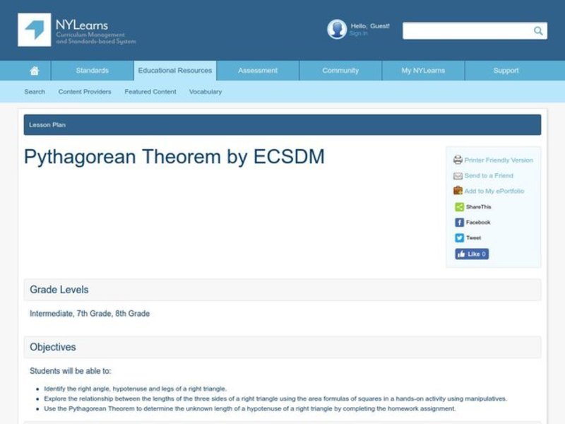 The Pythagorean Theorem Lesson Plan