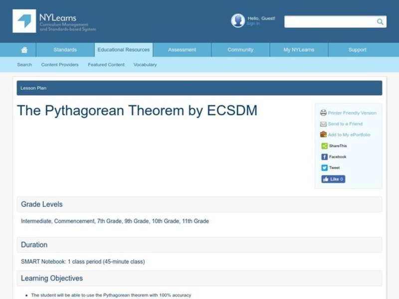The Pythagorean Theorem Lesson Plan