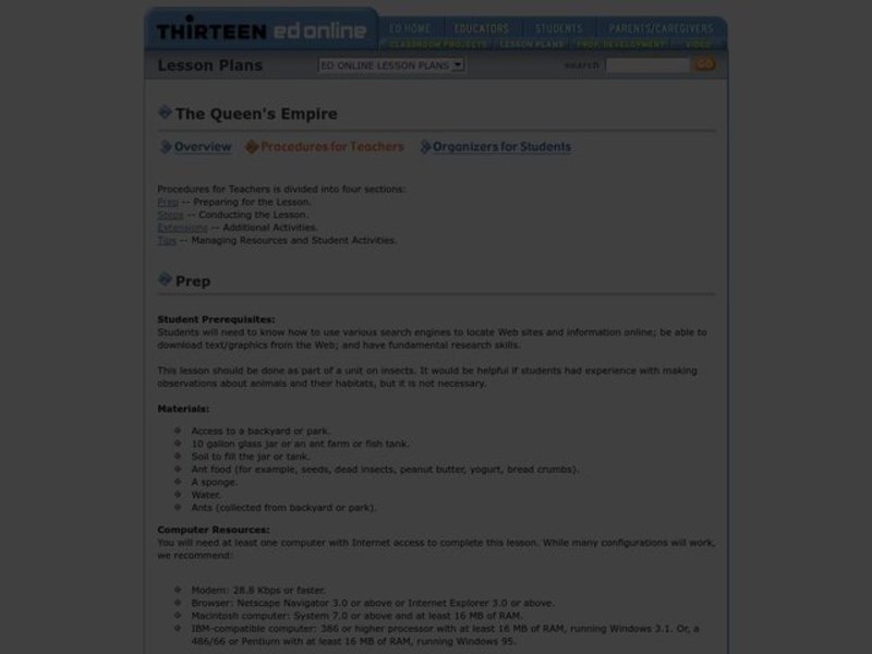 The Queen's Empire Lesson Plan