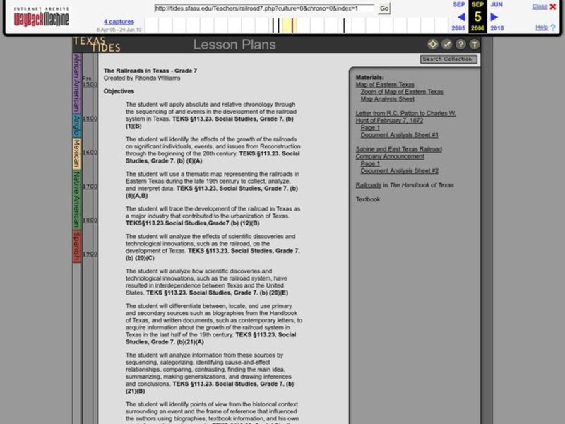 The Railroads in Texas Lesson Plan