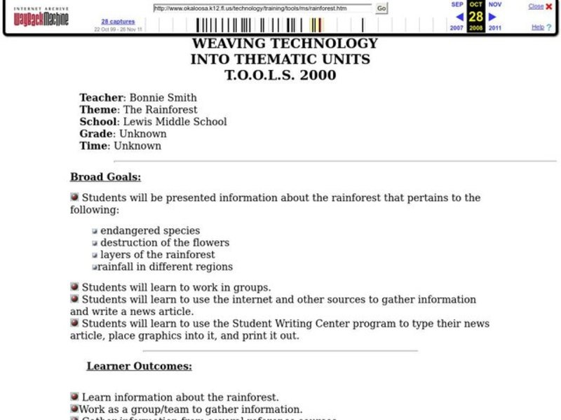 The Rainforest Lesson Plan