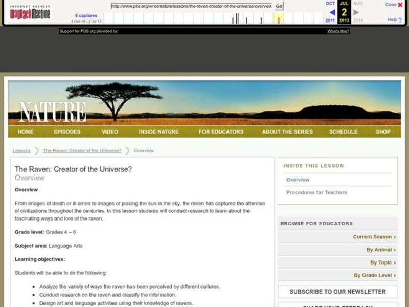 The Raven: Creator of the Universe? Lesson Plan