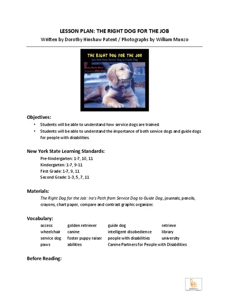 The Right Dog for the Job Lesson Plan