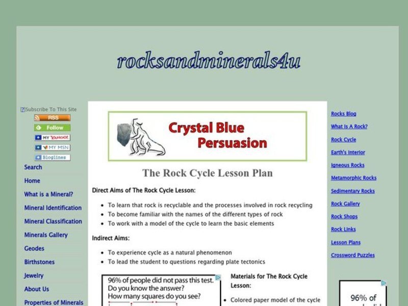 The Rock Cycle Lesson Plan