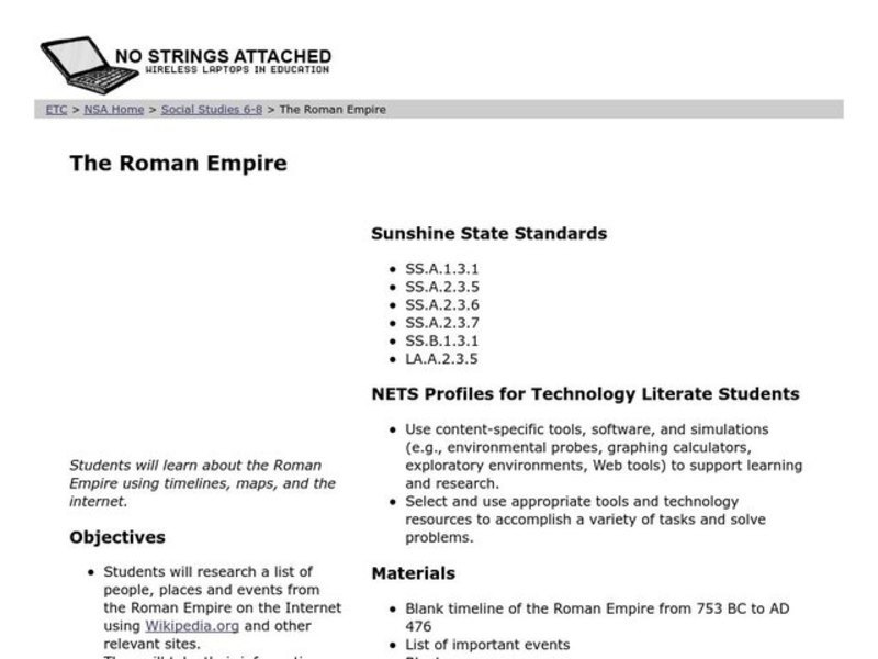 The Roman Empire Lesson Plan