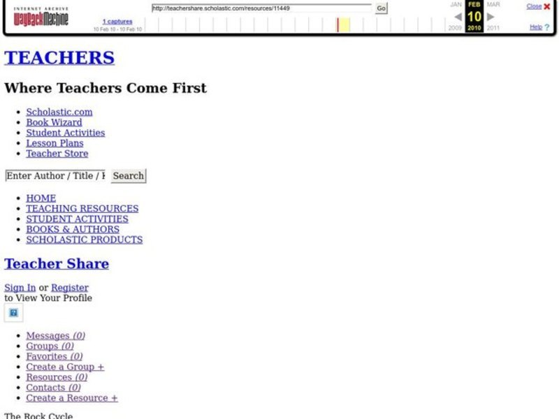 The Rock Cycle Lesson Plan