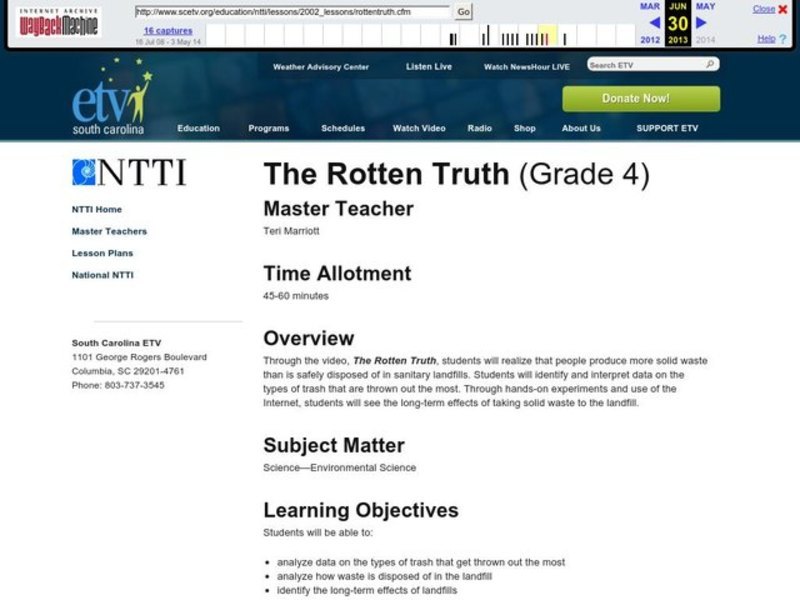 The Rotten Truth Lesson Plan