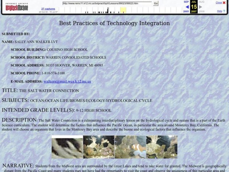 The Salt Water Connection Lesson Plan