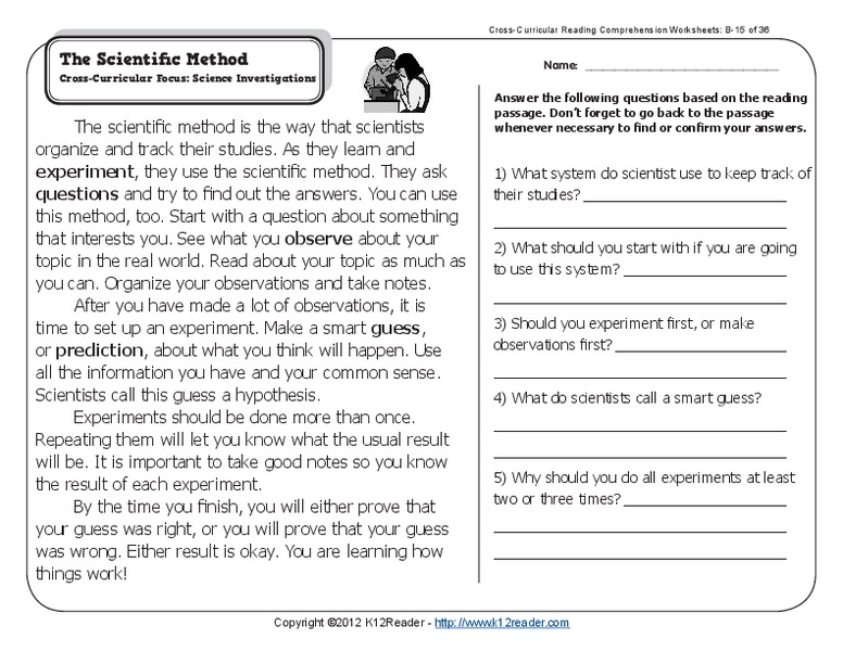 The Scientific Method Worksheet