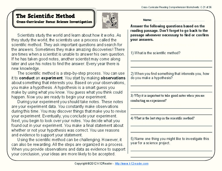 The Scientific Method Worksheet