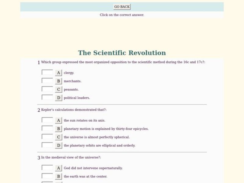 The Scientific Revolution Interactive