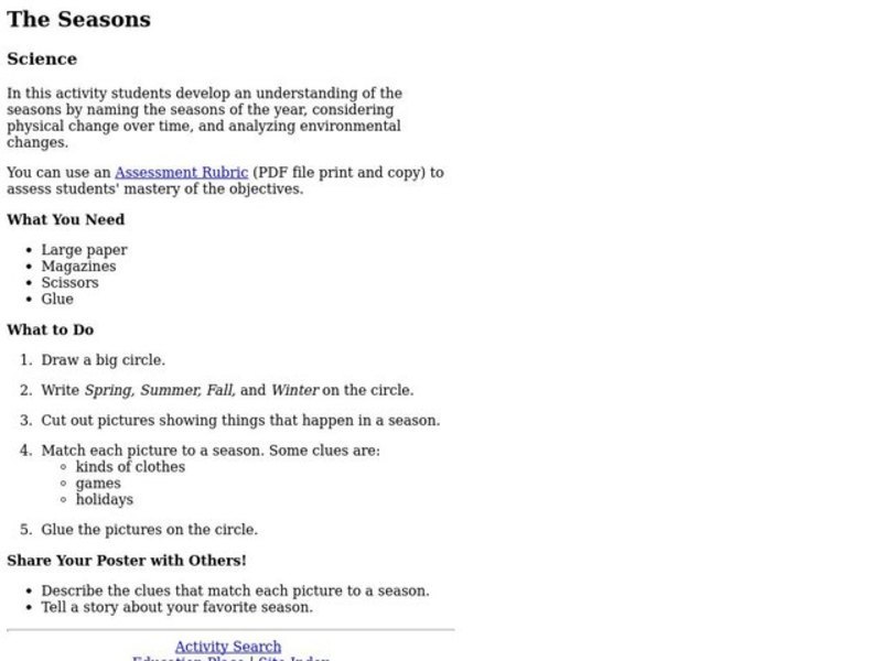 The Seasons Lesson Plan